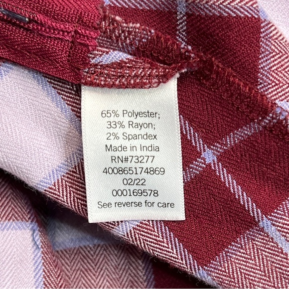 SO Juniors XS 1 Burgundy Pale Pink Plaid High Rise Pleated Flare Mini Skirt Twee - Picture 7 of 7